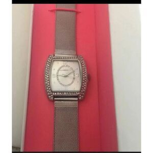 BNIB~Women's Isaac Mizrahi Silver Pave Mesh Bracelet Watch